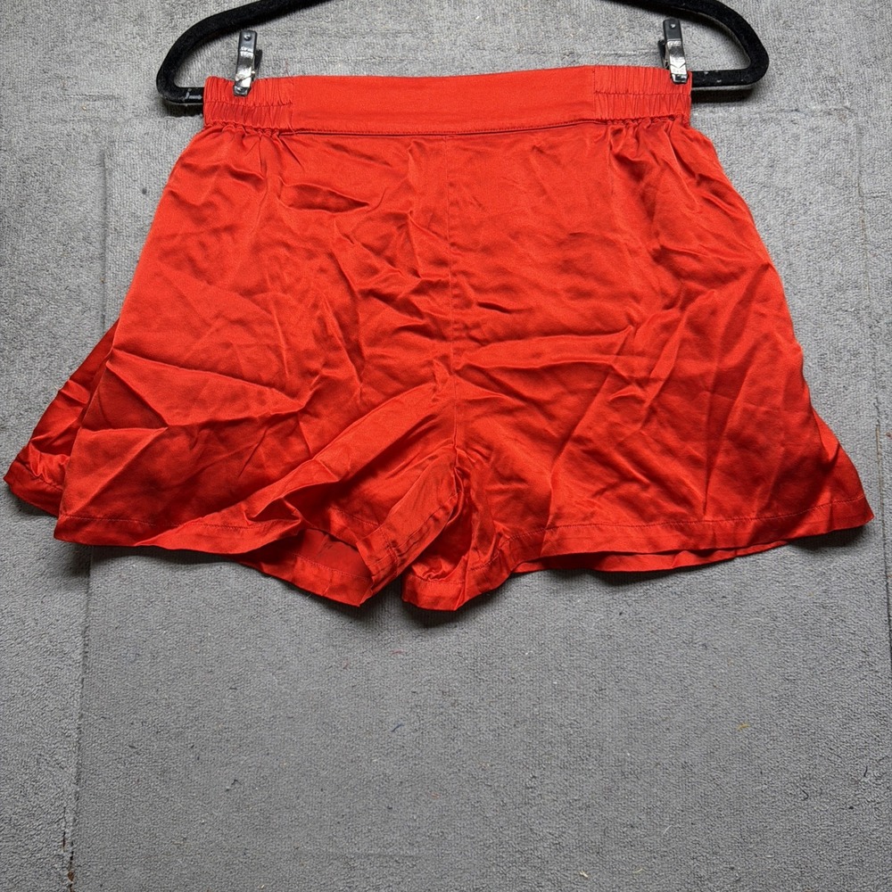 Lunya Red Washable Silk Sleep Shorts Women's Small Elastic Waist